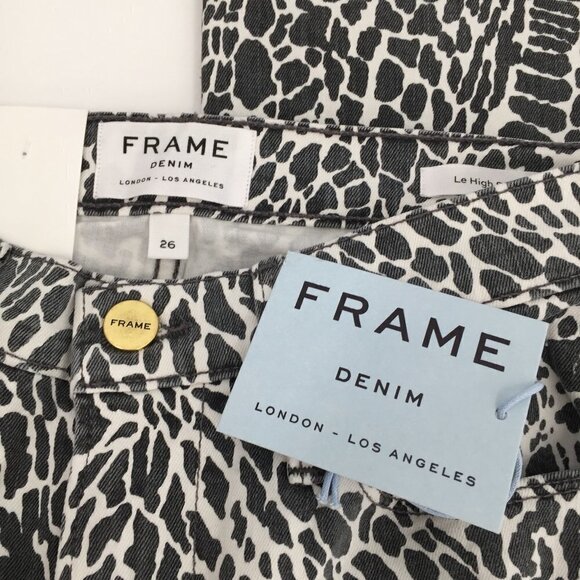 Frame Le High Skinny ankle jeans animal gray white leopard cheetah new 26 - Picture 5 of 5